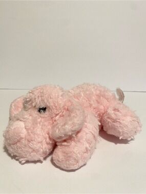 Loblaws Pink Puppy Dog Plush Vintage Stuffed Animal Toy Small 8” Flat Laying